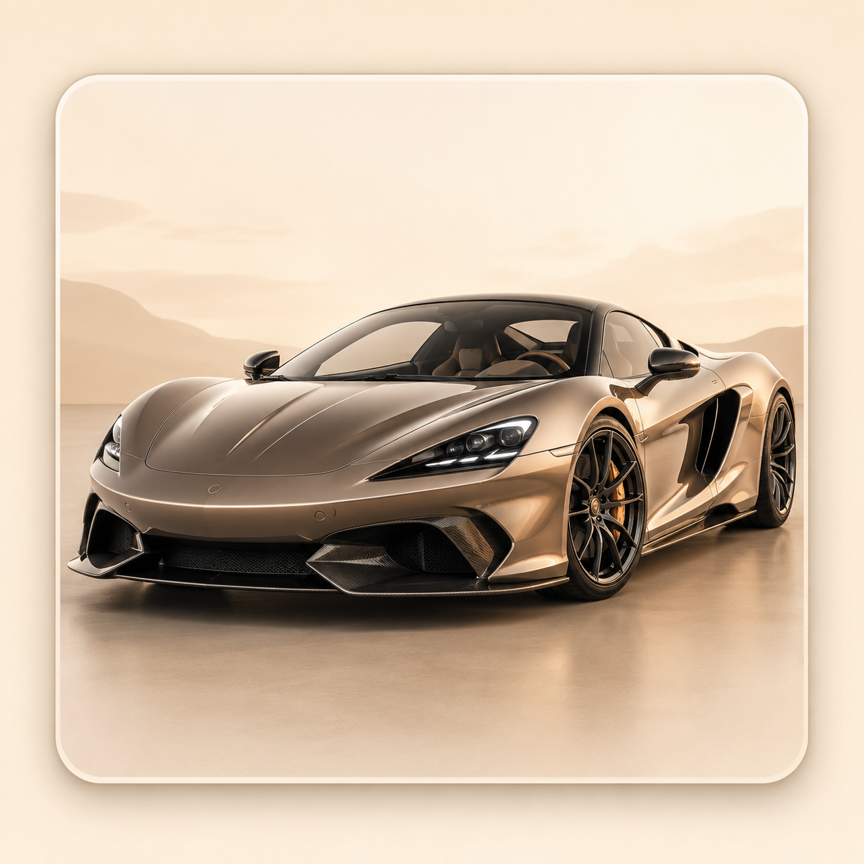 A dark supercar shown as a Figory vehicle creation example